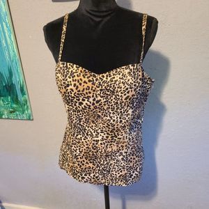 Leopard Print Bustier Top Size XL by Guess Jeans